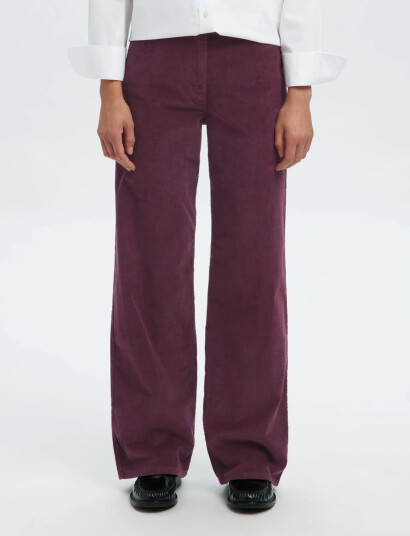 Selected Slfwide Runa Hw Corduroy Pant Noos - Burgundy - 28 x 32