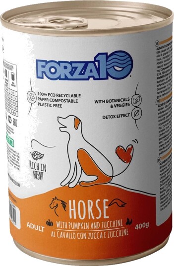 Forza10 Maintenance Dog Våtfôr Forza 10 Vedlikehold Hest & Gresskar 12 X 400 G