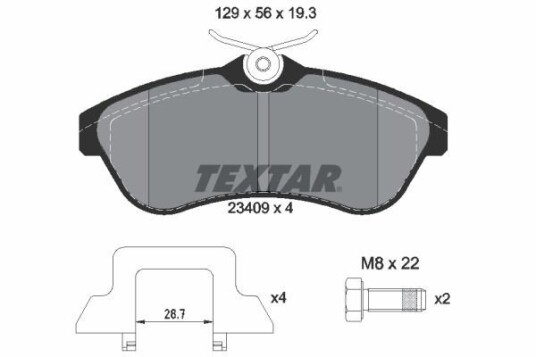 Bremseklosser TEXTAR 2340902 Bremseklosser TEXTAR 2340902