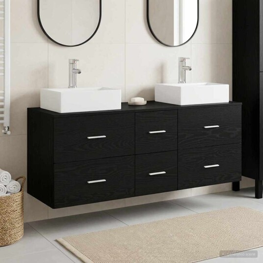 vidaXL Baderomsskapsett 3 stk. Svart 49,5 x 41 x 62,5 cm vidaXL Baderomsskapsett 3 stk. Svart 49,5 x 41 x 62,5 cm