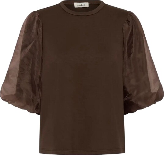 Soaked Slmarigold Puff Tee   CHOCOLATE BROWN   XS