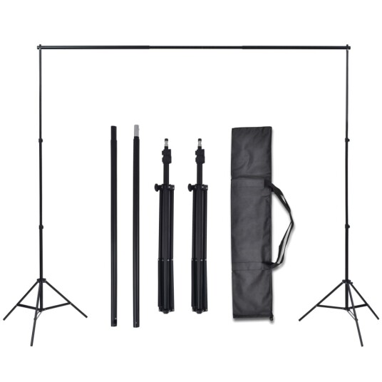 vidaXL Fotostudiosett med 3 fargerike bakgrunner bomull justerbar ramme 3x5 m vidaXL Fotostudiosett med 3 fargerike bakgrunner bomull justerbar ramme 3x5 m