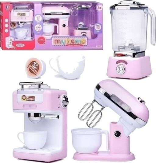 My Home Lekekjøkken 3-I-1 Sett Med Kaffemaskin Miksmaster Og Blender