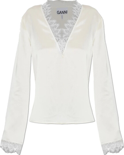 Ganni Dame Bluser & Skjorter Beige XS, Ganni Dame Bluser & Skjorter Beige XS,