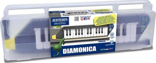 Bontempi Clavietta Melodica 25 Tangenter C C Med Fleksibel Blåseslange Hardt Etui Hvit Fra 5 År