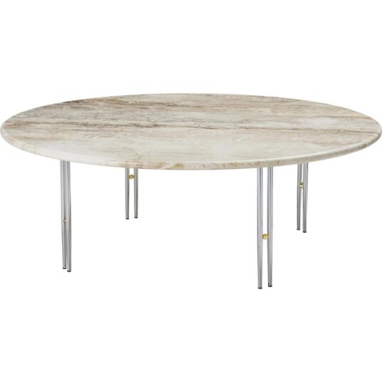 GUBI IOI Salongbord Ø100 Krom/ Beige