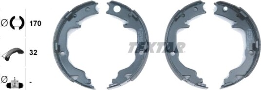 TEXTAR 91073400 Bremseskosett, håndbrems