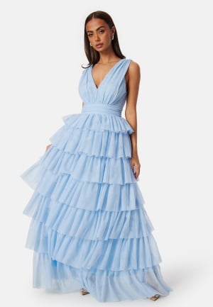 Bubbleroom Occasion Tulle Frill Gown Light blue 38