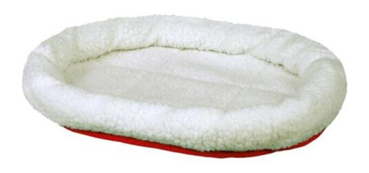 Trixie Rund Hundeseng 47 cm Ull Hvit/Rød