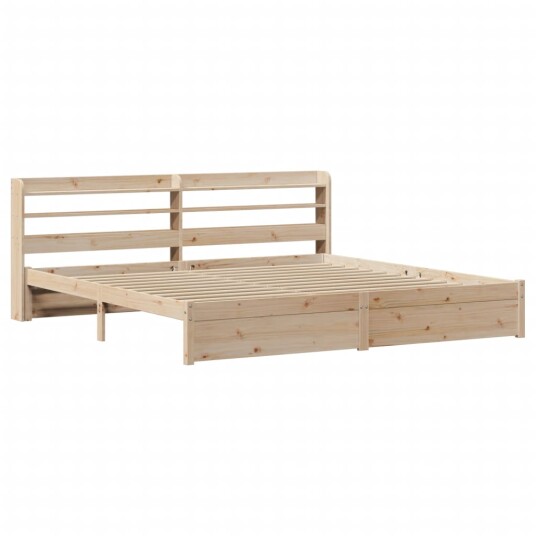 Sengeramme med hodegavl 200x200 cm heltre furu 3306744