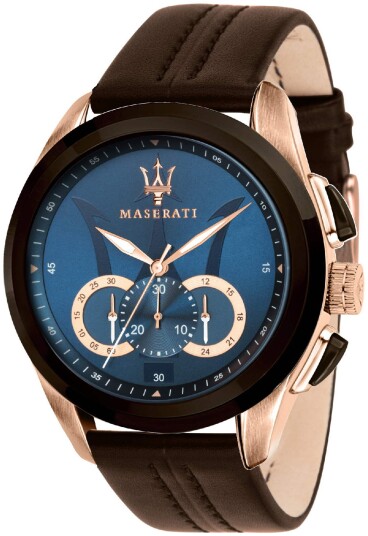 Maserati Herreklokke R8871612024 Traguardo Blå/Lær Ø45 mm Maserati Herreklokke R8871612024 Traguardo Blå/Lær Ø45 mm