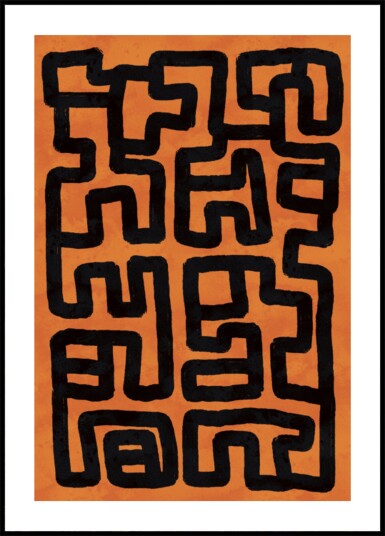 Abstract Tribal Maze Plakat / 30x40