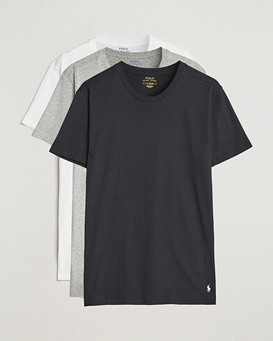 Polo Ralph Lauren 3-Pack Crew Neck Tee White/Black/Andover Heather Polo Ralph Lauren 3-Pack Crew Neck Tee White/Black/Andover Heather