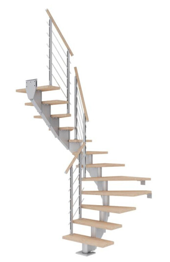Plassbesparende Trapp Dolle Hamburg Eik Hvitoljet 1/2-Sving Design