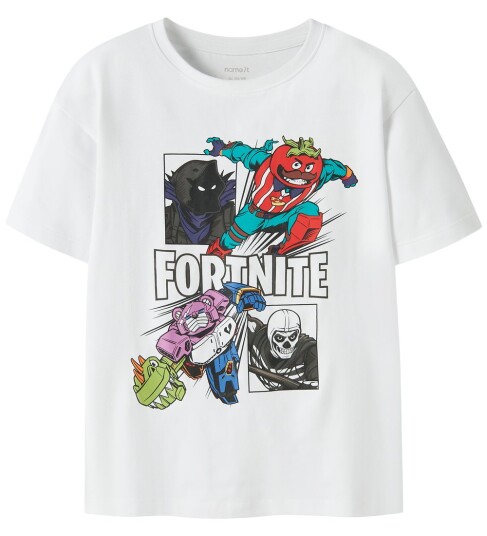 name it Nkmambrose Fortnite Ss Nreg Top Bfu - White - 122-128