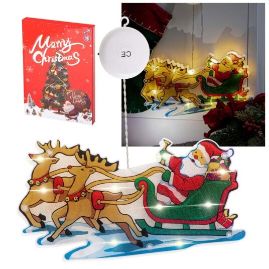 Pricenet LED-pendellys Julepynt Julenissens slede