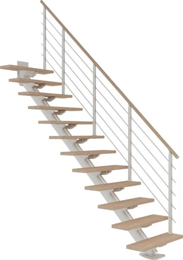 Dolle Sydney Rett Trapp Hvit 9016 design hvitoljet Eik 85 13 Loddrett Høyde 259 315cm Dolle Sydney Rett Trapp Hvit 9016 design hvitoljet Eik 85 13 Loddrett Høyde 259 315cm