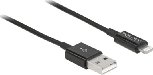 Delock Lightning Kabel Usb Hann Til Lightning Hann 1 M Svart