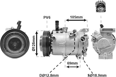 AC kompressor VAN WEZEL 8301K707