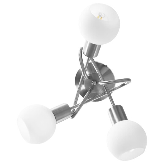 vidaXL Taklampe keramikkskjermer for 3 E14 lyspærer hvit kule vidaXL Taklampe keramikkskjermer for 3 E14 lyspærer hvit kule