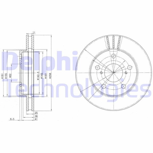 Bremseskive DELPHI BG3355 Bremseskive DELPHI BG3355
