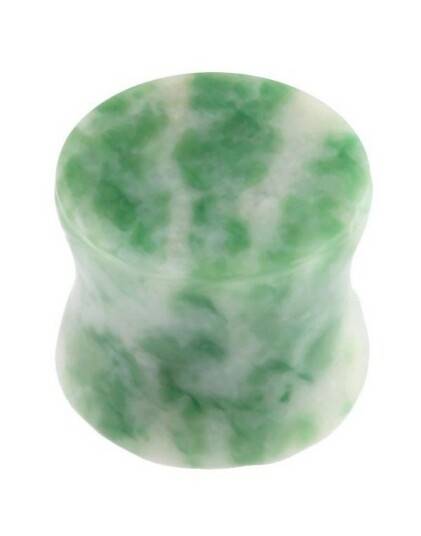 Acha Snowflake Green Stone Organisk Piercing Plugg Strl 25 mm
