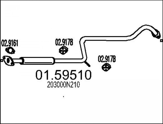 Midtre eksospotte MTS 01.59510 Midtre eksospotte MTS 01.59510