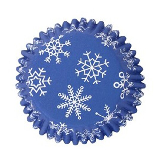 CakeSupplies Muffinsformer Blå med Snøkrystaller i Sølv - 30-pakning CakeSupplies Muffinsformer Blå med Snøkrystaller i Sølv - 30-pakning