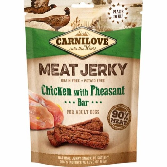 Carnilove Hundemat Jerky Kylling med Fasan 100 g - Kornfritt Snacks