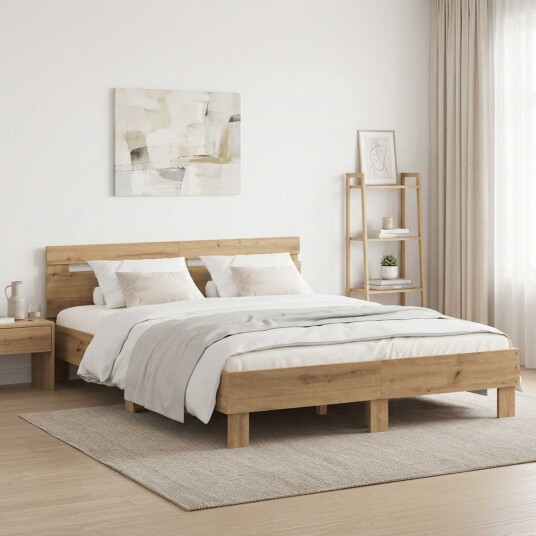 vidaXL Sengestamme Artisan eik 135 x 190 cm Konstruert tre