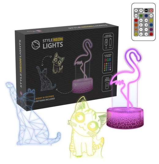 Manta SNL119RGB LED lampe 3D RGB Dyredekorasjon Manta SNL119RGB LED lampe 3D RGB Dyredekorasjon