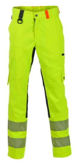 BS Gjøvik Arbeidsbukse, HiVis kl.2 Unisex, Str. C58, Gul/Sort