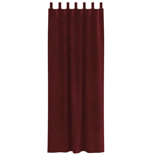 Gardiner med gardiner 2 pcs Vinrød 140 x 260 cm Fløyel Gardiner med gardiner 2 pcs Vinrød 140 x 260 cm Fløyel
