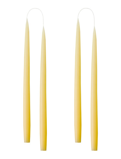 Kunstindustrien Hand Dipped Candles, 4 Pack - Yellow - ONE SIZE