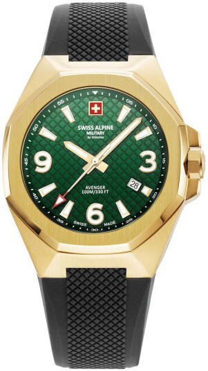 Swiss Alpine Military Herreklokke 7005.1814 Typhoon Grønn/Gummi Ø42