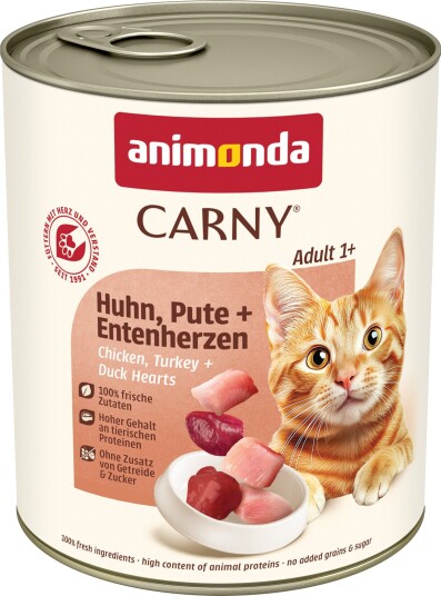 Animonda Carny Våtfôr Adult Og Andehjerter Kylling Kalkun 6 X 800 G