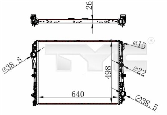 Radiator TYC 721 0022