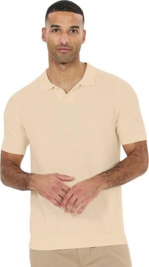 NOU Beusch Knitted Polo T skjorte Herre Beige 3XL