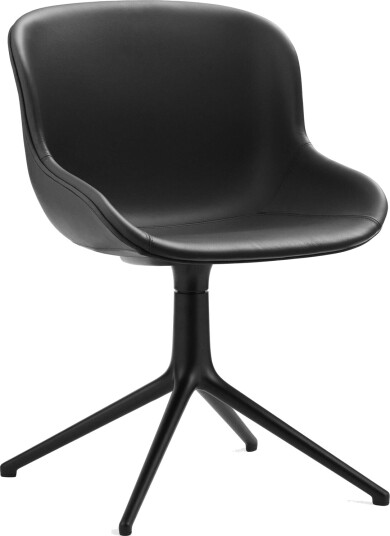 Normann Copenhagen Hyg Svingstol Polstret Sort Aluminium/ Sort Lær i 41599