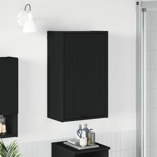 vidaXL Baderomsskap Svart 39 x 23,5 x 65 cm Konstruert tre & Metall