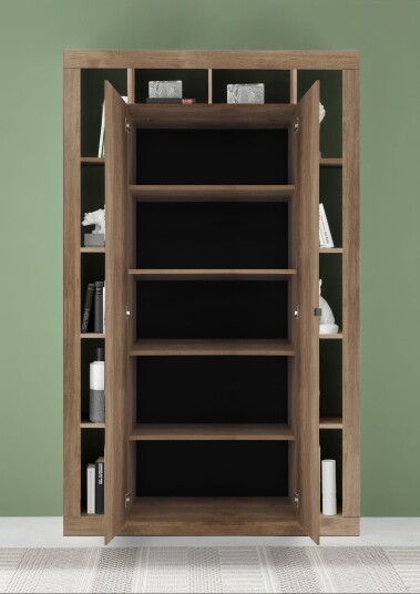 Vitrineskap Mowbray 42x134x217 cm Brun