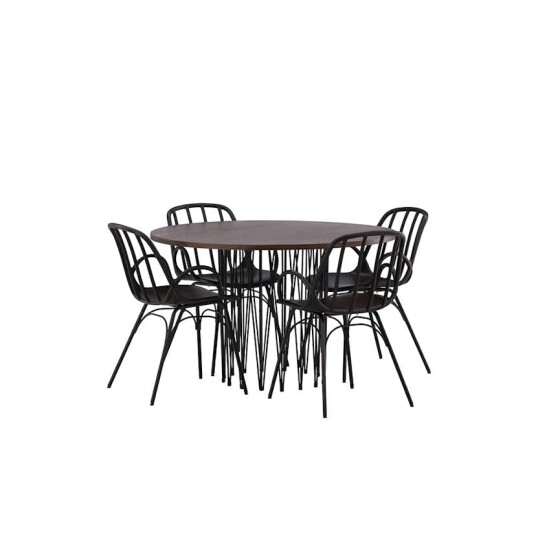 Furniture/Fashion Spisegruppe furniture/fashion Stone round Ø 120 cm med 4 Dyrön Stoler GR23023