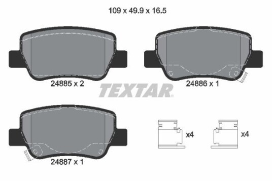 Bremseklosser TEXTAR 2488501 Bremseklosser TEXTAR 2488501