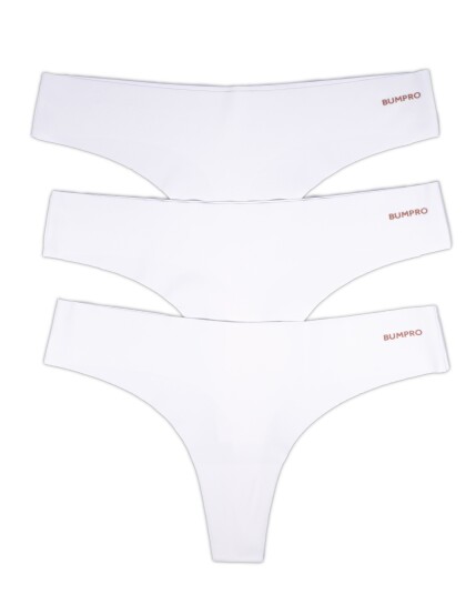 Bumpro 3-pack No Show Thong White - XS