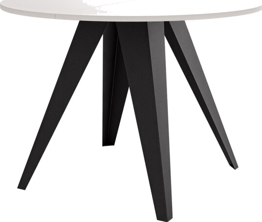 Hoban Spisebord rundt uttrekkbart 100-138 cm - svart, hvit