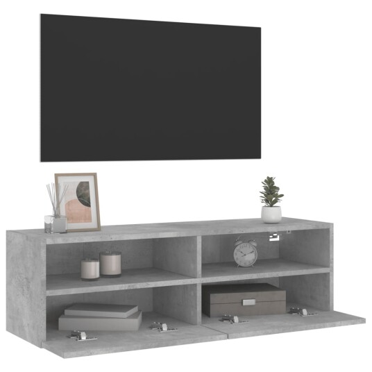 vidaXL Vegghengt TV-benk betonggrå 100x30x30 cm konstruert tre 8721012254725
