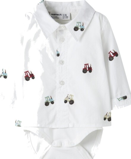 Name It Skjorte I/e   NbmRactor   Bright White   Name It   1 år (80)   Langermet Body   Hvit