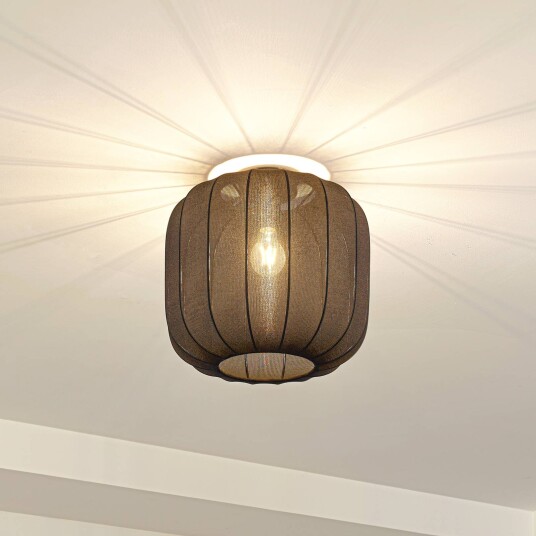 Lindby Helin taklampe svart stoff Ø 35 cm