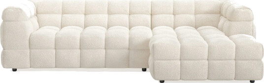 Elise 4 seters Sofa med Sjeselong Høyre   Beige Teddy