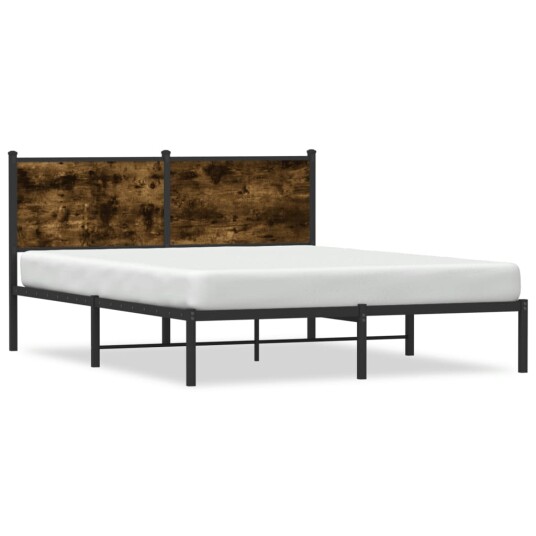 Sengeramme i metall uten madrass røkt eik 140x190 cm 8721102952548